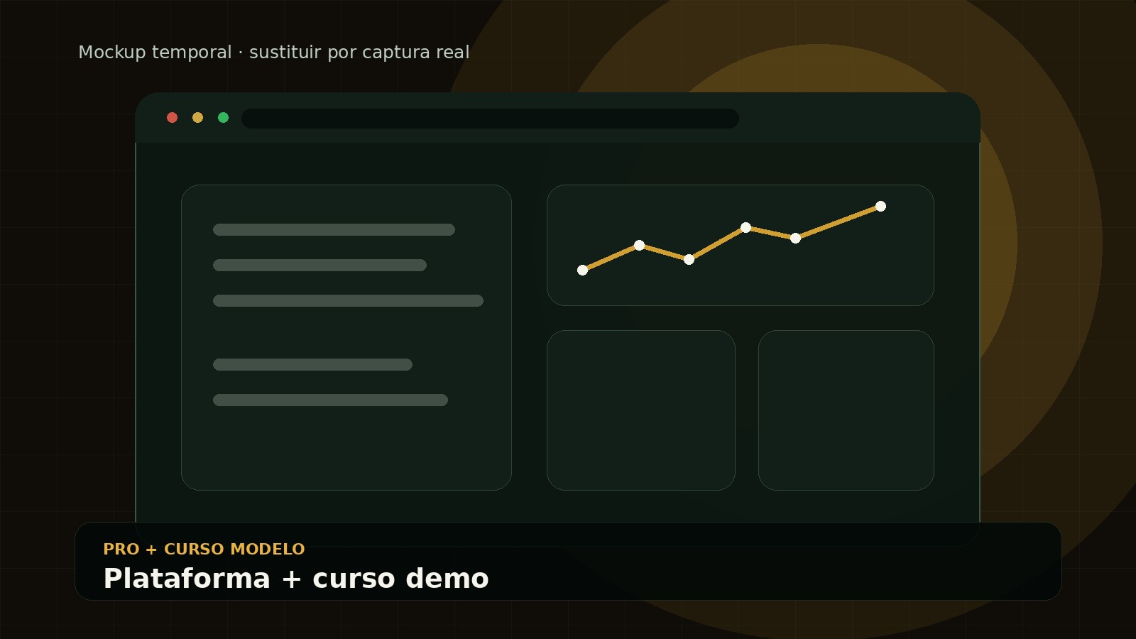 Mockup temporal Academia Pro con curso modelo